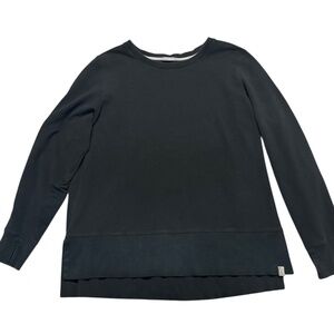 Women’s L.L Bean Cozy Sweatshirt, Split Hem, XL in Black